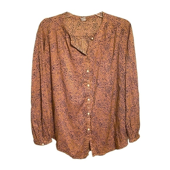 NWOT Old Navy Leopard Long Sleeve Top Size Medium - Picture 1 of 2